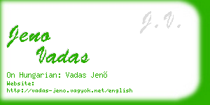 jeno vadas business card